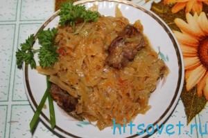 тушеная капуста с мясом готовим дома