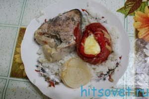 горбуша запеченная с рисом