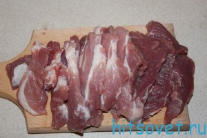 мясо нарезать