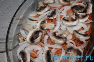 грибы и лук