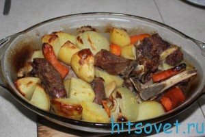телятина с овощами в духовке