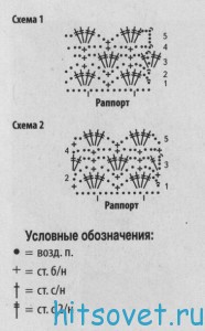 Меланжевый комплект крючком, схема.