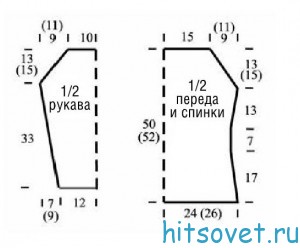 Пуловер реглан в полоску, выкройка.
