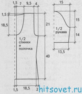 Женский жакет крючком с красивым узором, выкройка.