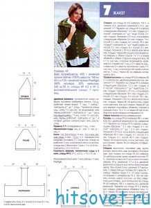 Вязаный жакет зеленого цвета, описание.