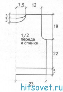 Ажурный топ крючком, выкройка.