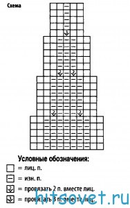 Белый пуловер из мохера, схема.