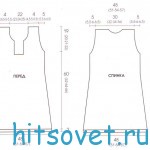 Платье спицами, выкройка.
