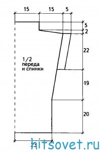 Вязаный пуловер в полоску, выкройка.
