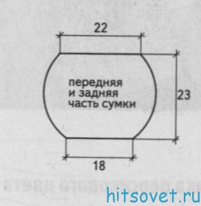 Сумка крючком, выкройка.