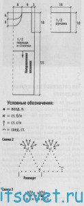 Туника крючком, выкройка.
