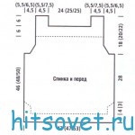 Жилет спицами в стиле кантри, выкройка.