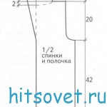 Жилет спицами с поясом, выкройка.