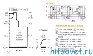 Желтый жакет спицами, схемы.