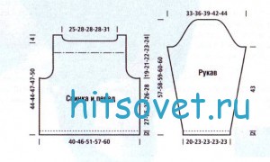 Женский джемпер из хлопка спицами, выкройка.