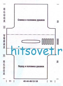 Стильный джемпер спицами для девушки, выкройка.