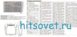 Женский пуловер из мохера с косами, схемы.