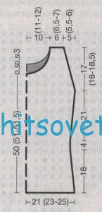 Стильный вязаный топ, выкройка.
