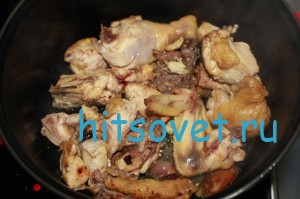 Обжарили курицу