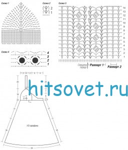 Пляжное платье крючком, схемы.
