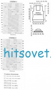 Вязание топа, схемы.