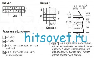 Вязаный топ на бретелях, схемы.
