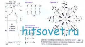 Сетчатый жилет крючком, схема.