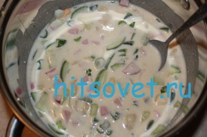 Окрошка на кефире рецепт