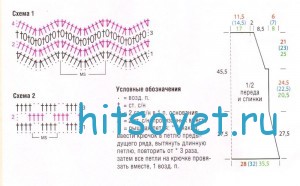 Летнее платье крючком, схемы.