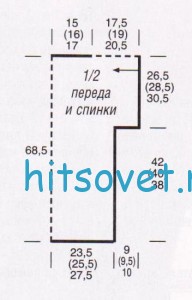 Вязаный пуловер и шарф спицами, выкройка.