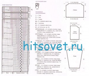 Меланжевый жакет с круглой кокеткой, схемы.