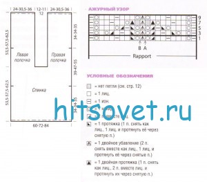 Модный жакет с красивым ажурным узором, схемы.
