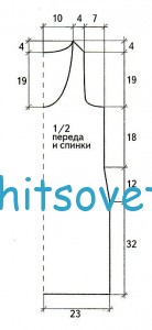 Вязаное платье с цветами, выкройка.