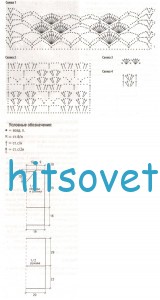 Коралловая туника крючком и повязка, схемы.