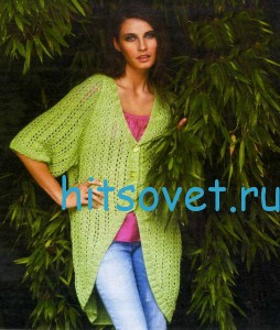 Вязаный кардиган спицами из пряжи Punto Shine