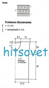 Вязаное пончо крючком, выкройка.