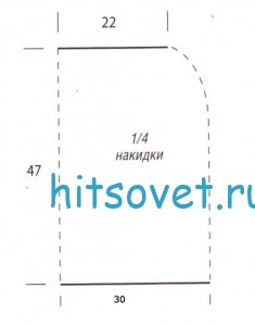 Вязаная шапка и накидка, выкройка.