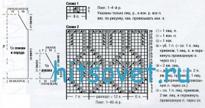 Ажурная вязаная туника, схема.