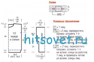 Вязаный свитер с узором из сот, схемы.