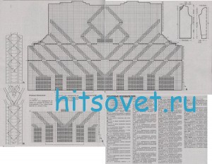 Вязаный кардиган с аранами, схемы.