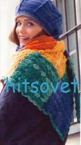 Вязание платка, берета и митенок крючком, фото 2.