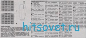 Вязаный жилет с косами, схема.