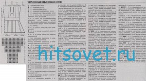 Классический вязаный жилет, схема.