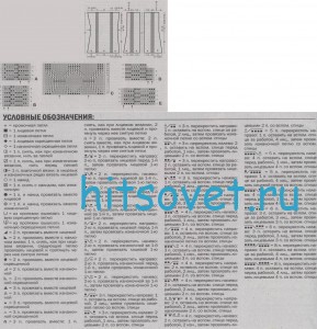 Длинный жилет спицами с узорами, схема. Длинный жилет спицами с узорами. схема.
