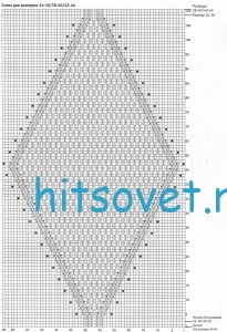Вязание кофточки с ромбом, схема.