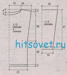 Схема вязания пуловера в полоску