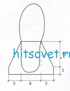 Вязание тапочек шлепок крючком, выкройка. Вязание тапочек шлепок крючкомя, выкройка.