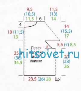 Вязаный жилет крючком, выкройка.