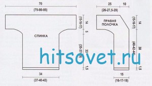 Вязание женского жакета с описанием, выкройка.