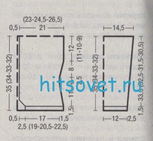 Женский вязаный жакет и топ спицами, выкройка.